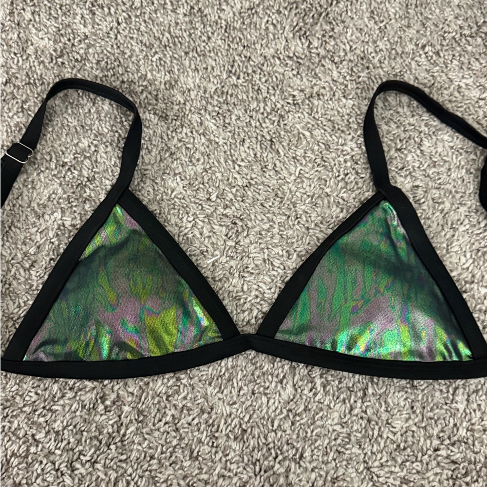 Holographic Triangle Bikini Top